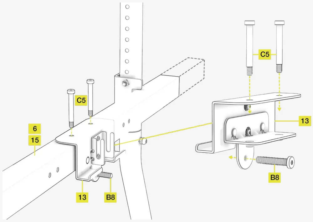 GT Cockpit Monitor Stand Assembly 13