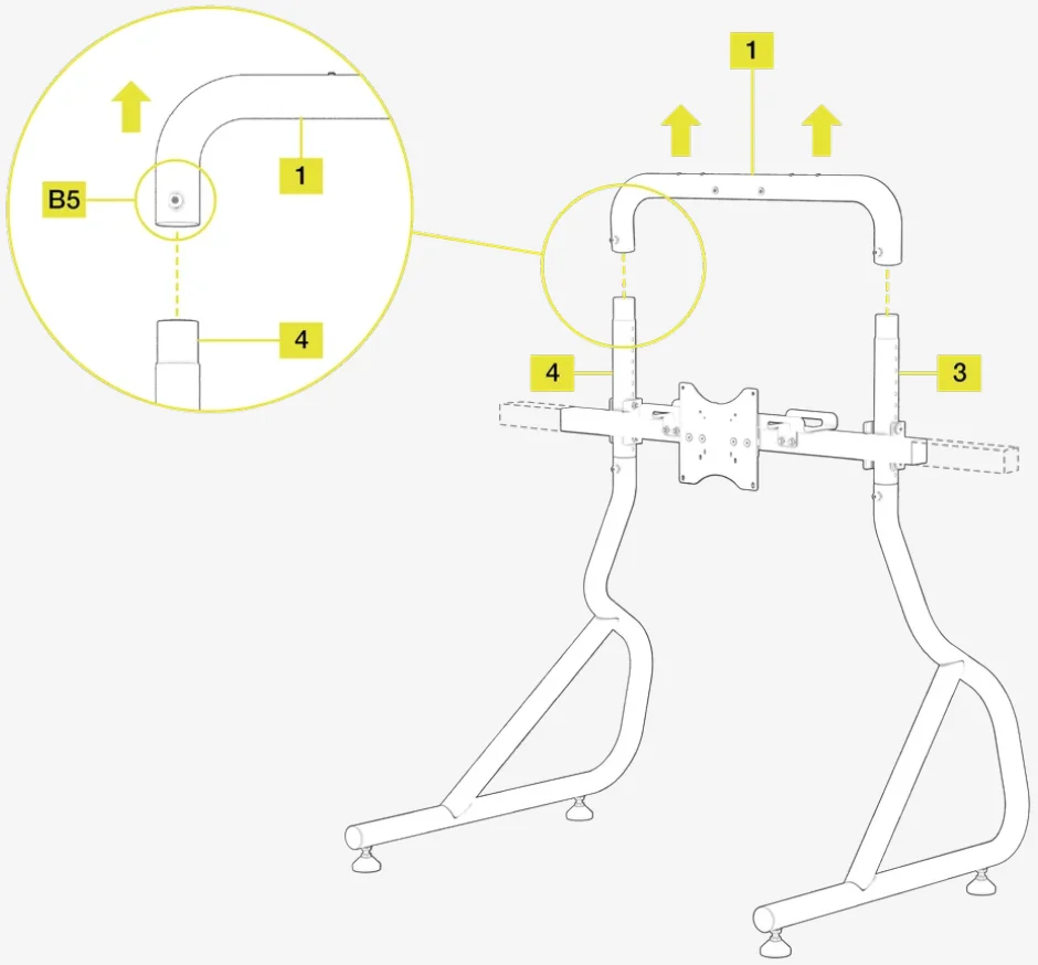 GT Cockpit Monitor Stand Assembly 31