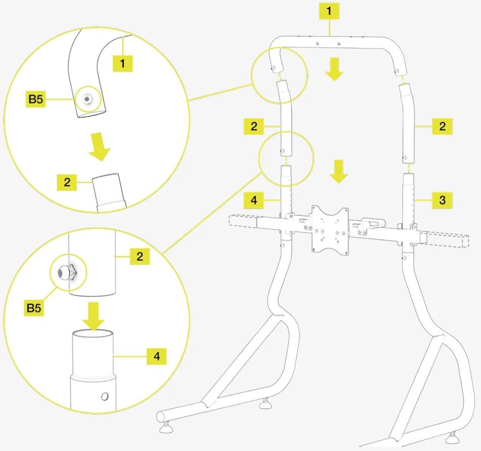 GT Cockpit Monitor Stand Assembly 32