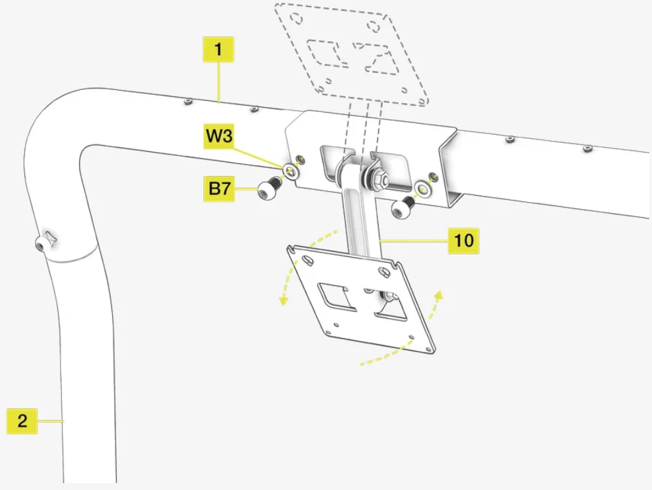 GT Cockpit Monitor Stand Assembly 34