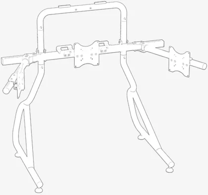 GT Cockpit Monitor Stand Triple Monitor Expansion Kit Configurations 1