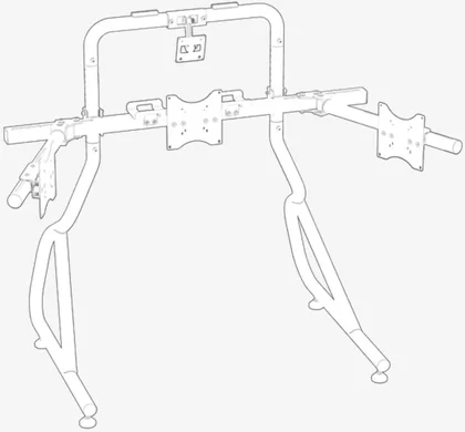 GT Cockpit Monitor Stand Triple Monitor Expansion Kit Configurations 3