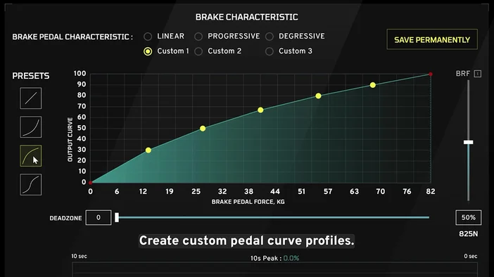 Podium Pedals curve adjustment