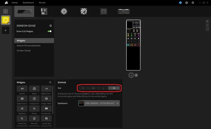 iCUE SimHub widget install 3
